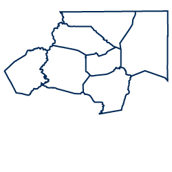 An image depicting the shape of the Mountaineer Country region.
