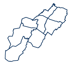 An image depicting the shape of the Potomac Highlands region.